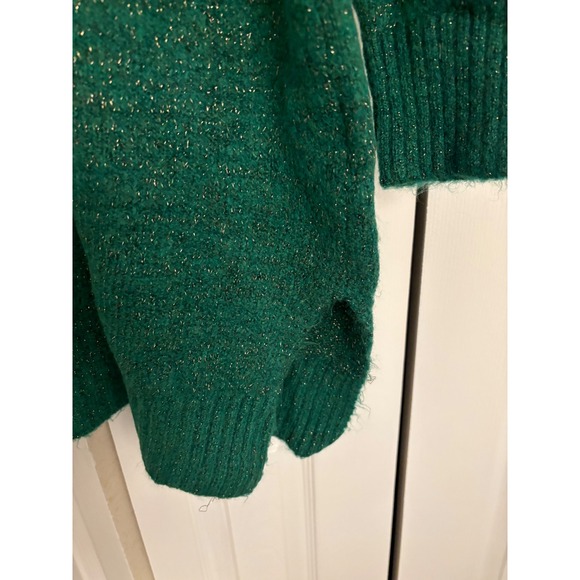 NWT Koton Green Shimmer Knit Tunic Sweater Mini Dress Size Large - Picture 5 of 5